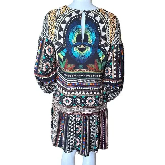 Farm Rio Carlotta Abstract Pattern Tunic Dress Size Medium - Picture 4 of 9